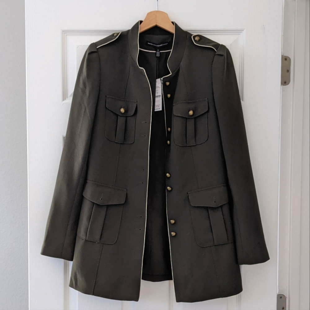 White House Black Market Military Coat sz Small